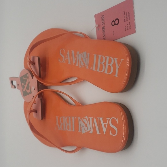 2109- Sam & Libby Women's Sandals Size 8 Orange Color NWT - Picture 4 of 9